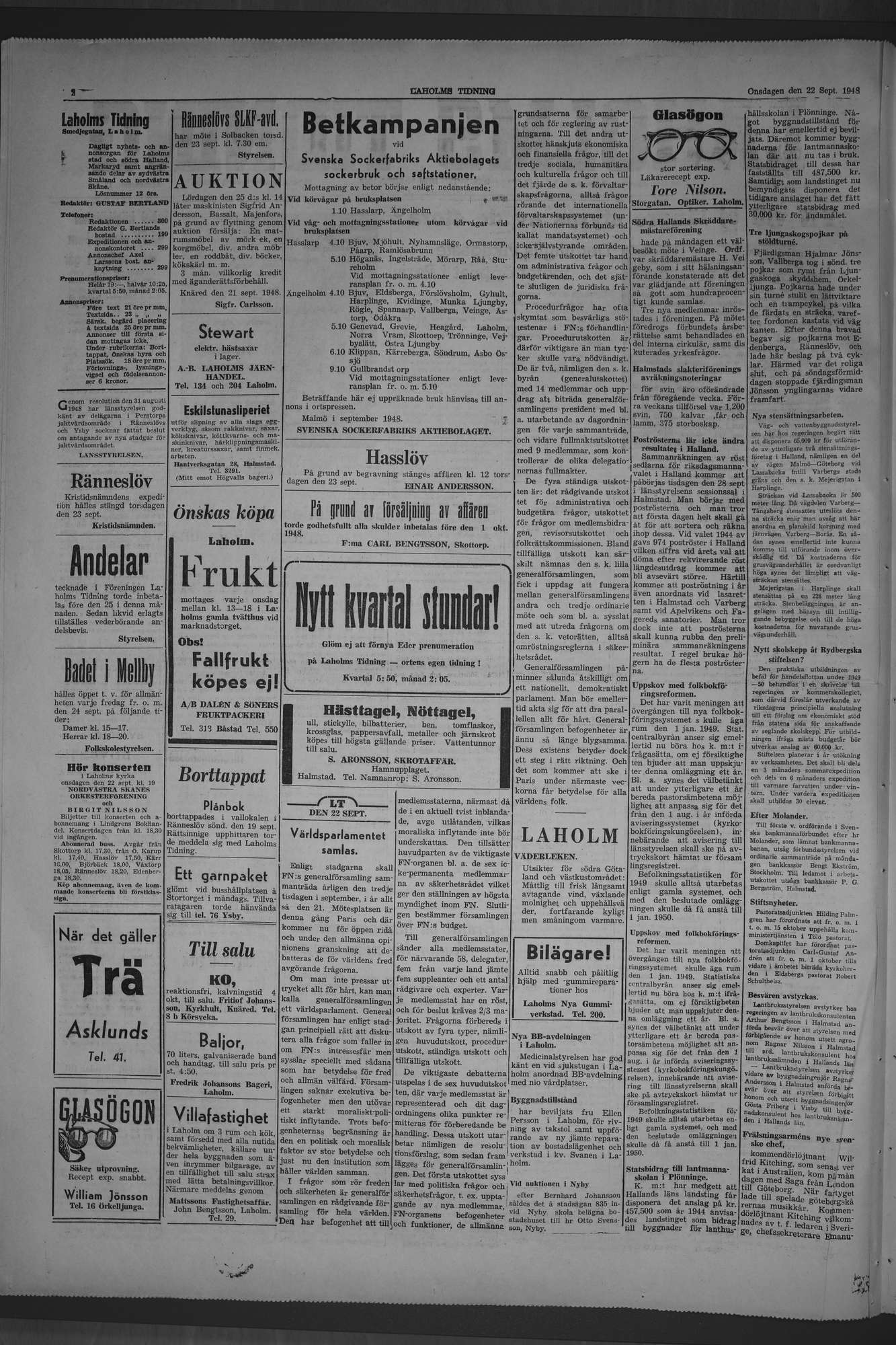 Laholms Tidning Onsdag 22 september 1948, sida 2