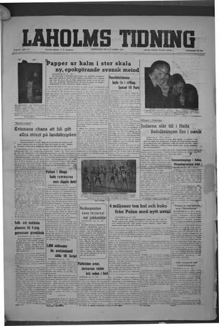 Förstasidan, Fredag 23 april 1948
