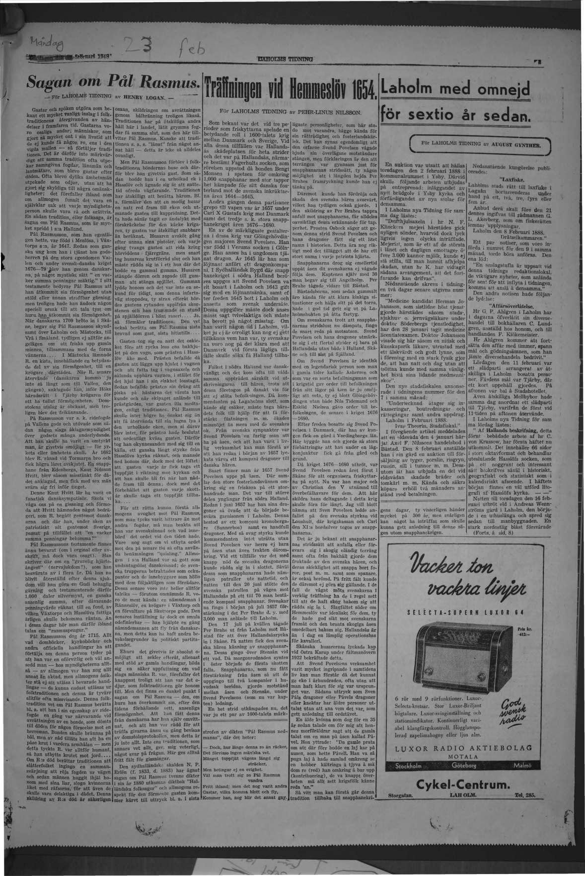 Laholms Tidning Måndag 23 februari 1948, sida 5