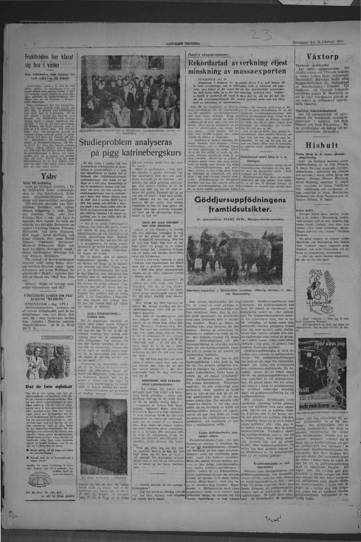 Laholms Tidning Måndag 23 februari 1948, sida 6