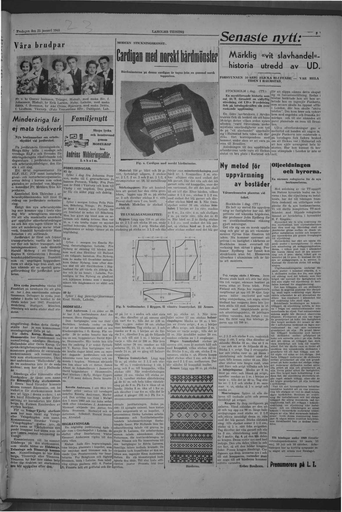Laholms Tidning Fredag 23 januari 1948, sida 3