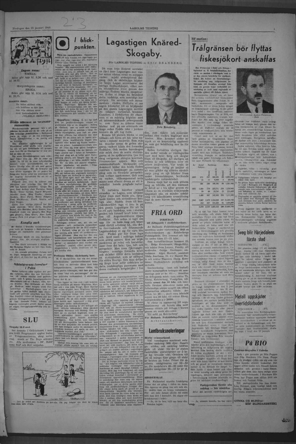 Laholms Tidning Fredag 23 januari 1948, sida 5