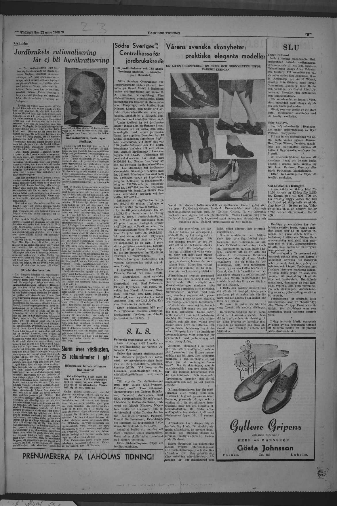 Laholms Tidning Tisdag 23 mars 1948, sida 5