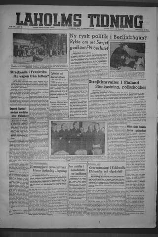 Förstasidan, Lördag 23 oktober 1948