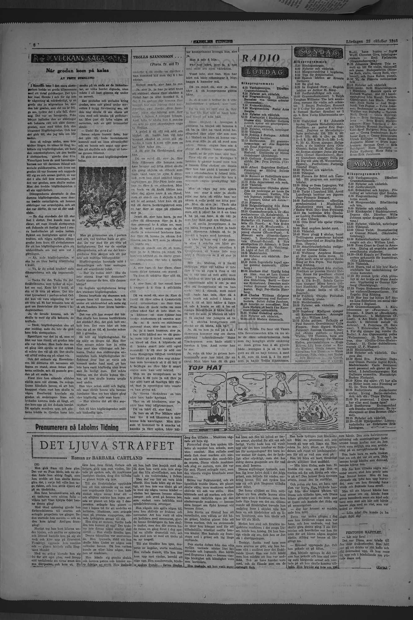 Laholms Tidning Lördag 23 oktober 1948, sida 8