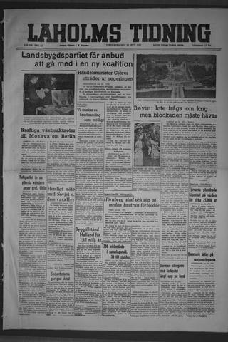 Förstasidan, Torsdag 23 september 1948