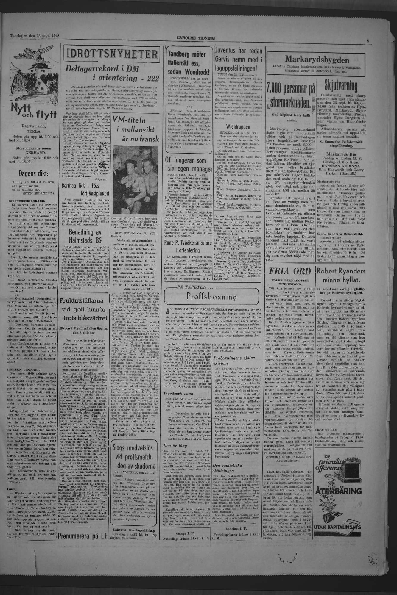 Laholms Tidning Torsdag 23 september 1948, sida 5