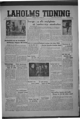 Förstasidan, Lördag 24 april 1948
