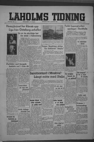 Förstasidan, Tisdag 24 augusti 1948