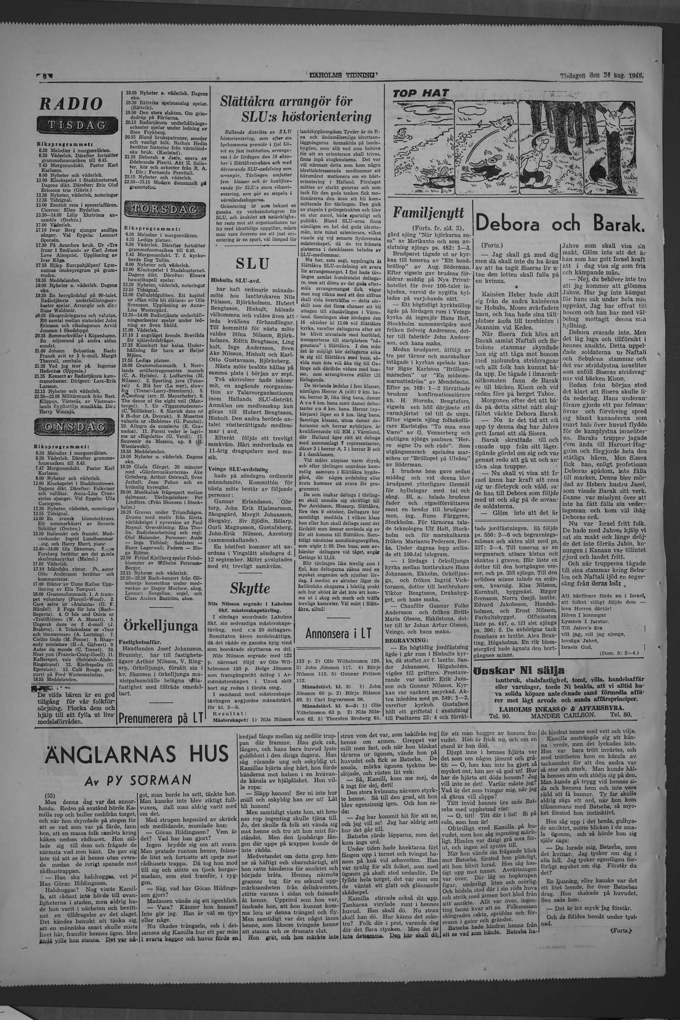 Laholms Tidning Tisdag 24 augusti 1948, sida 6