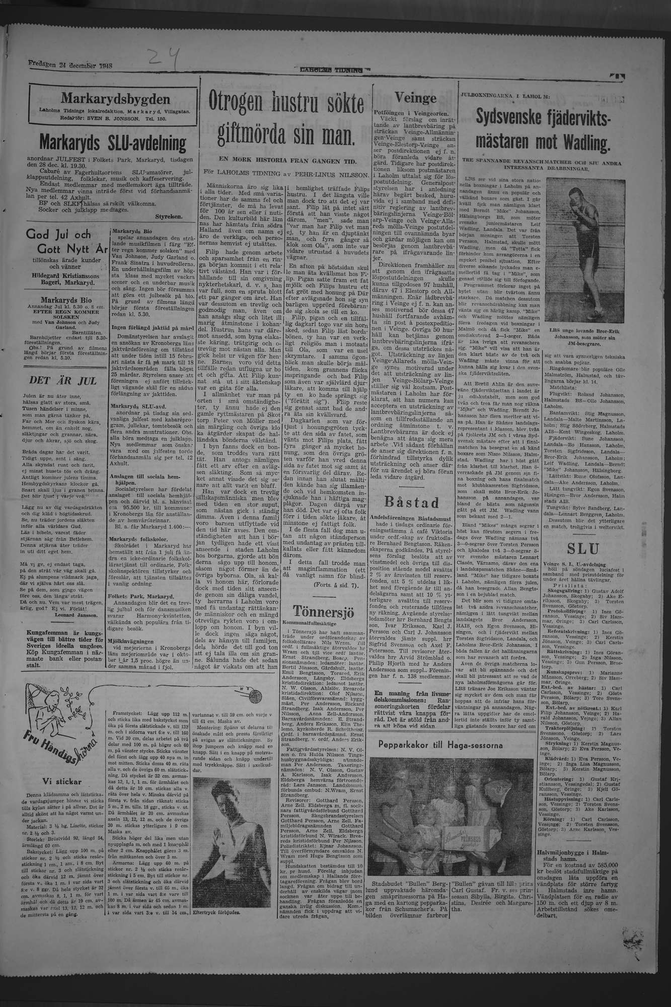Laholms Tidning Fredag 24 december 1948, sida 5