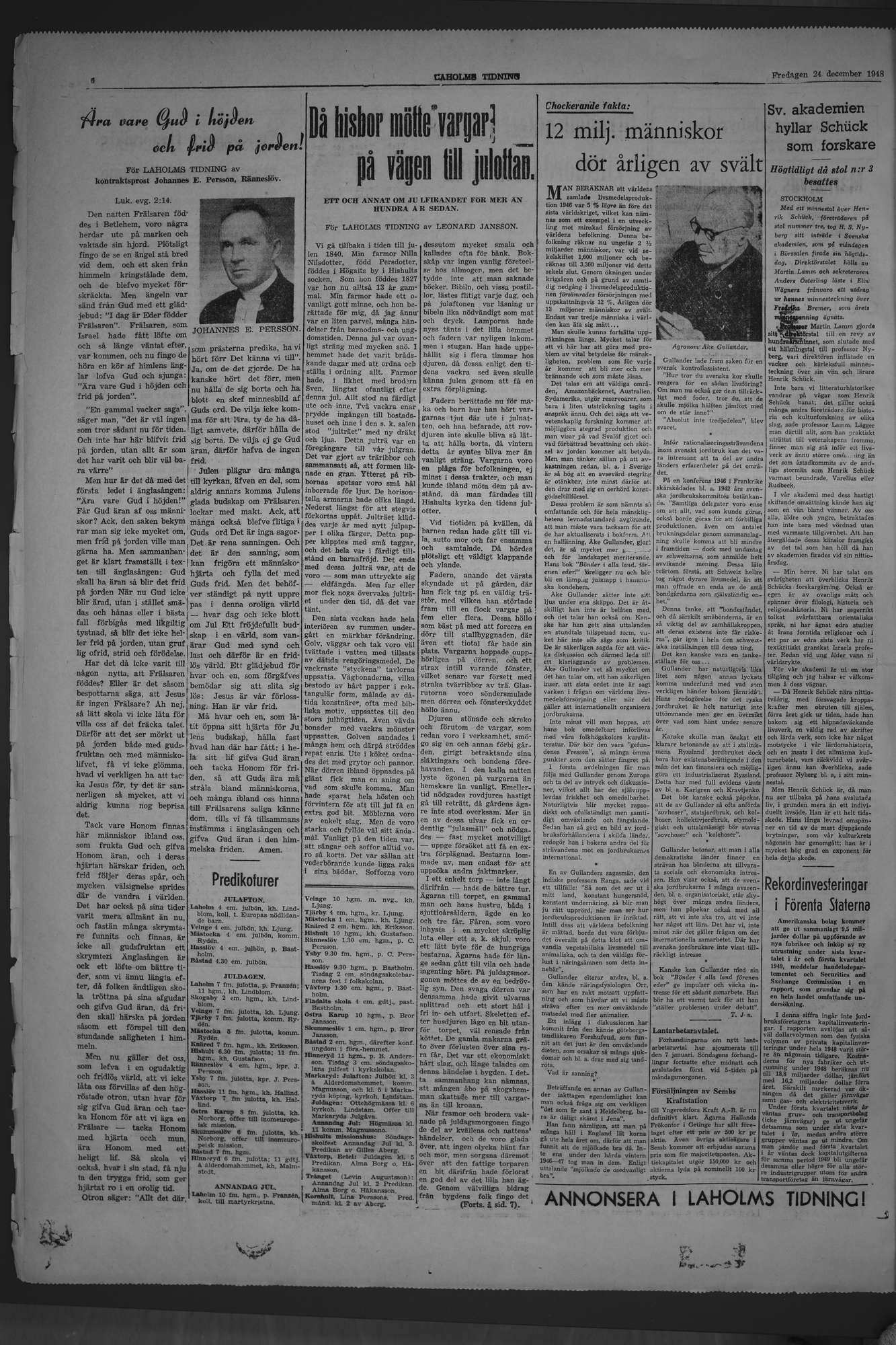 Laholms Tidning Fredag 24 december 1948, sida 6