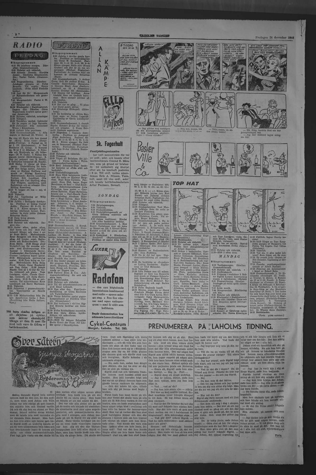 Laholms Tidning Fredag 24 december 1948, sida 8