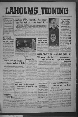 Förstasidan, Lördag 24 januari 1948