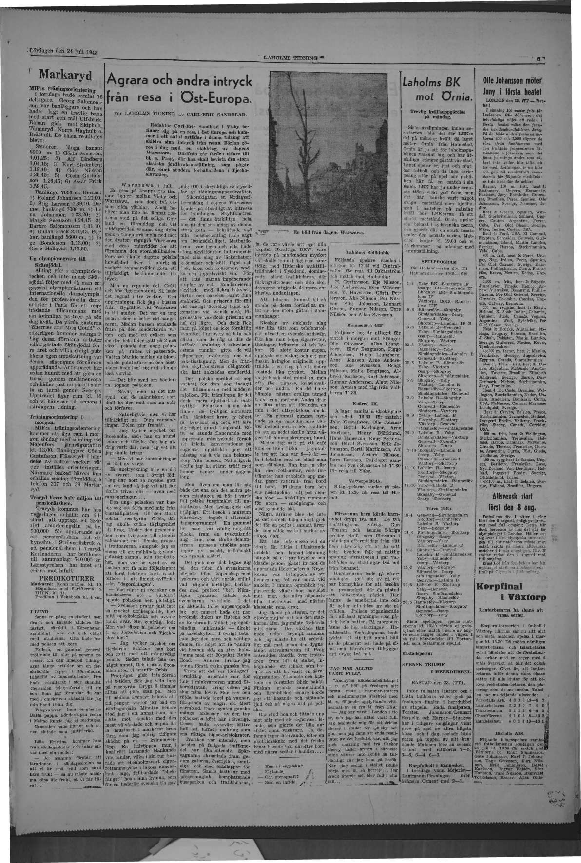 Laholms Tidning Lördag 24 juli 1948, sida 5