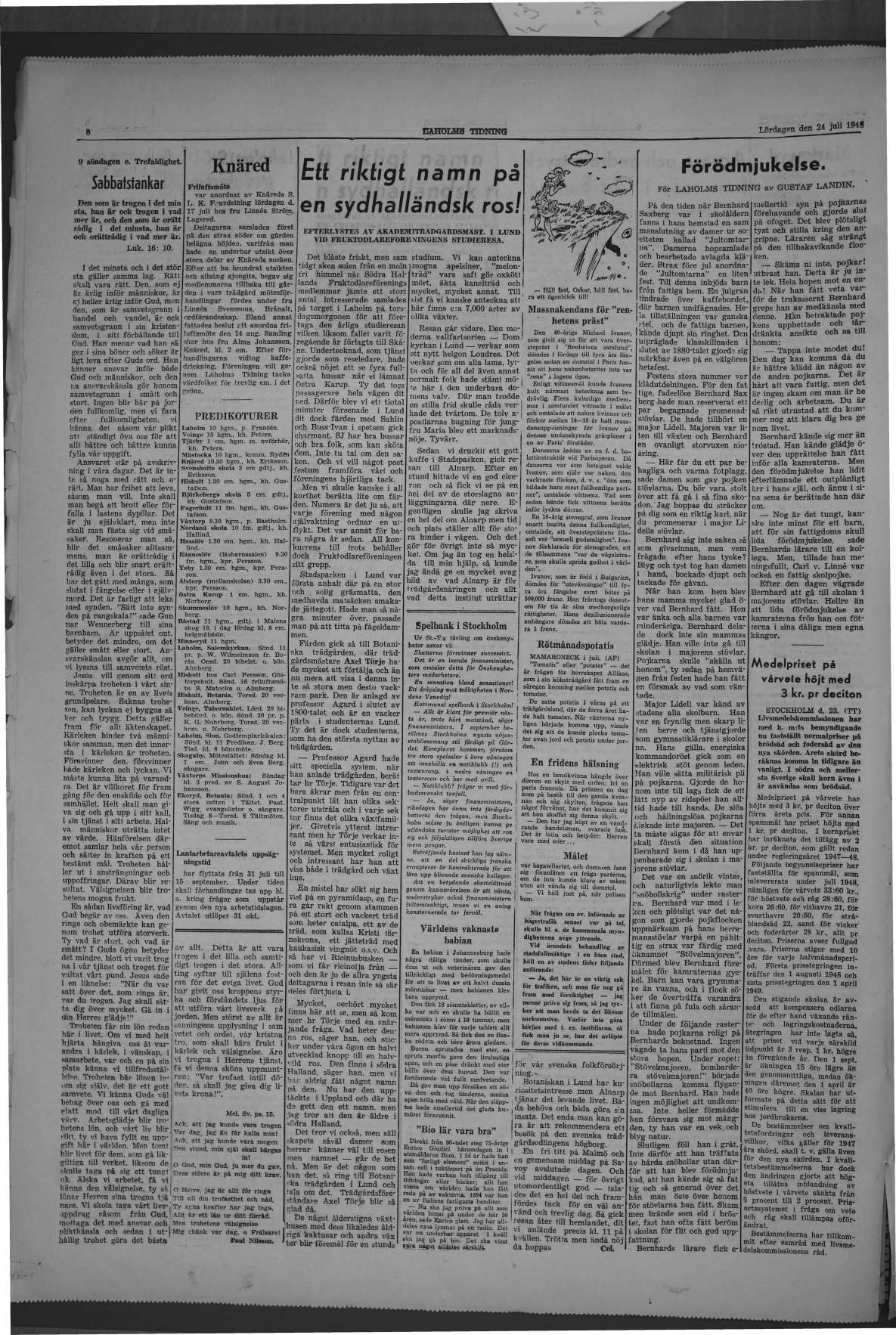 Laholms Tidning Lördag 24 juli 1948, sida 6