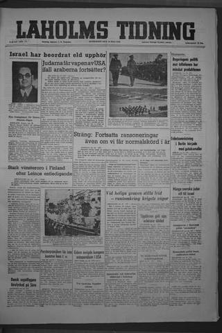 Förstasidan, Måndag 24 maj 1948