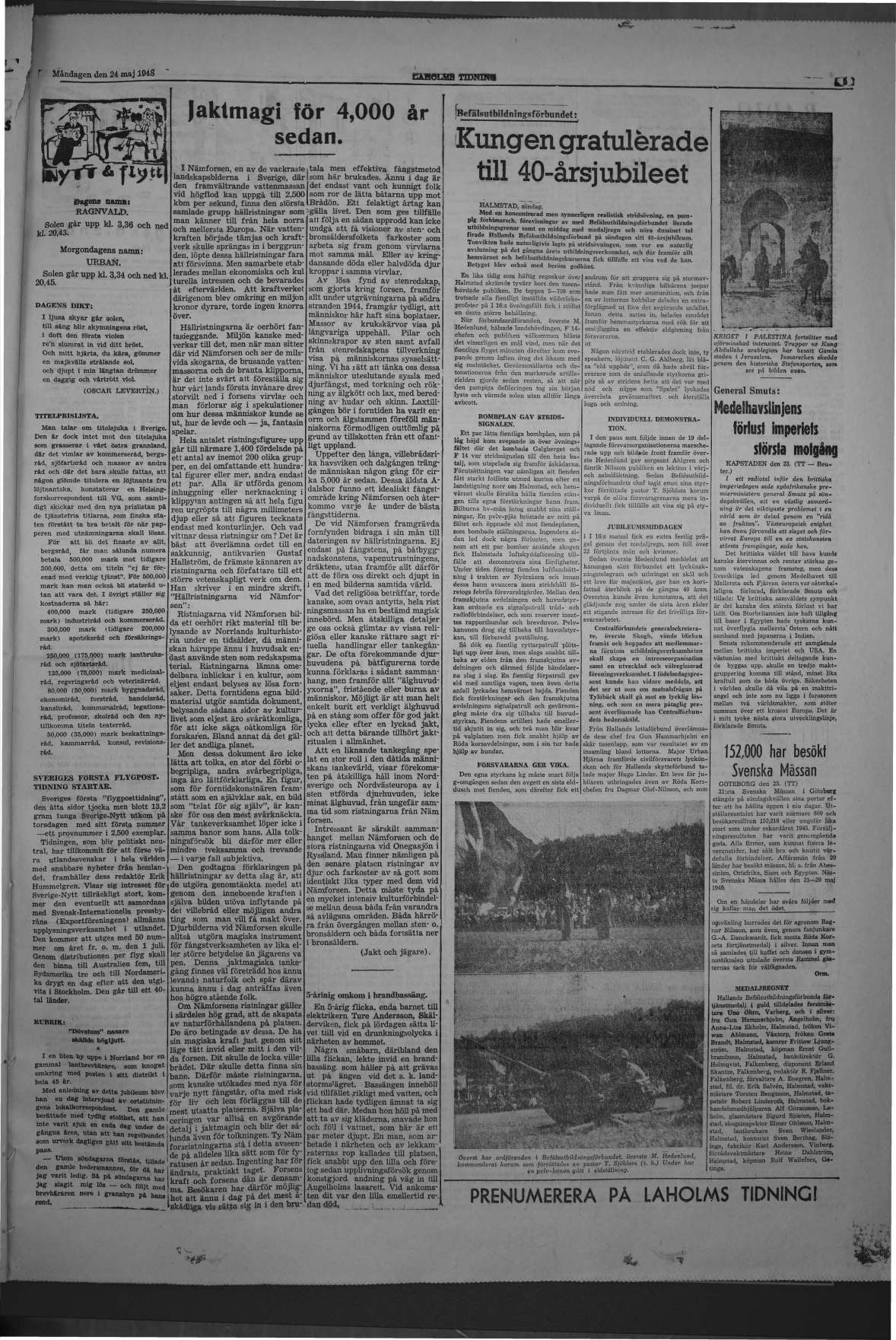Laholms Tidning Måndag 24 maj 1948, sida 5