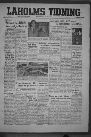 Förstasidan, Onsdag 24 november 1948