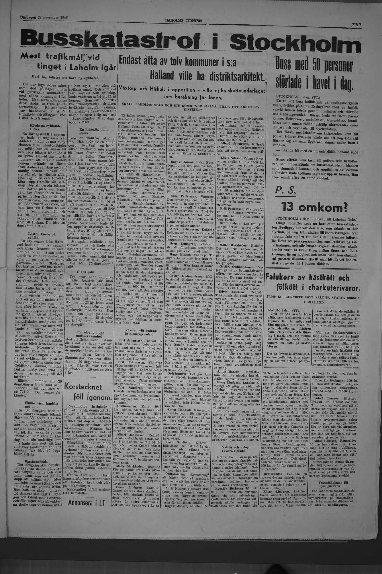 Laholms Tidning Onsdag 24 november 1948, sida 3