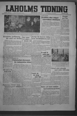 Förstasidan, Fredag 24 september 1948