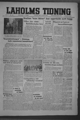 Förstasidan, Onsdag 25 augusti 1948