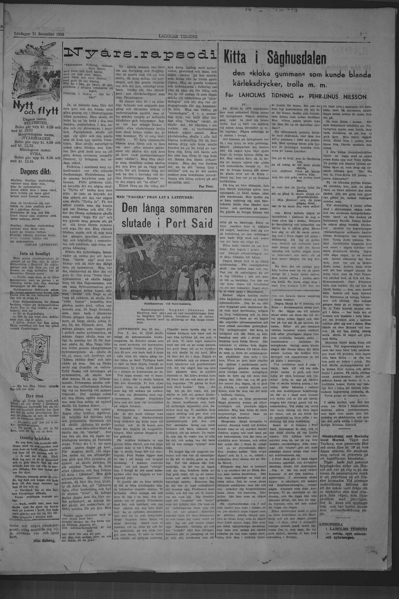 Laholms Tidning Lördag 31 december 1949, sida 7