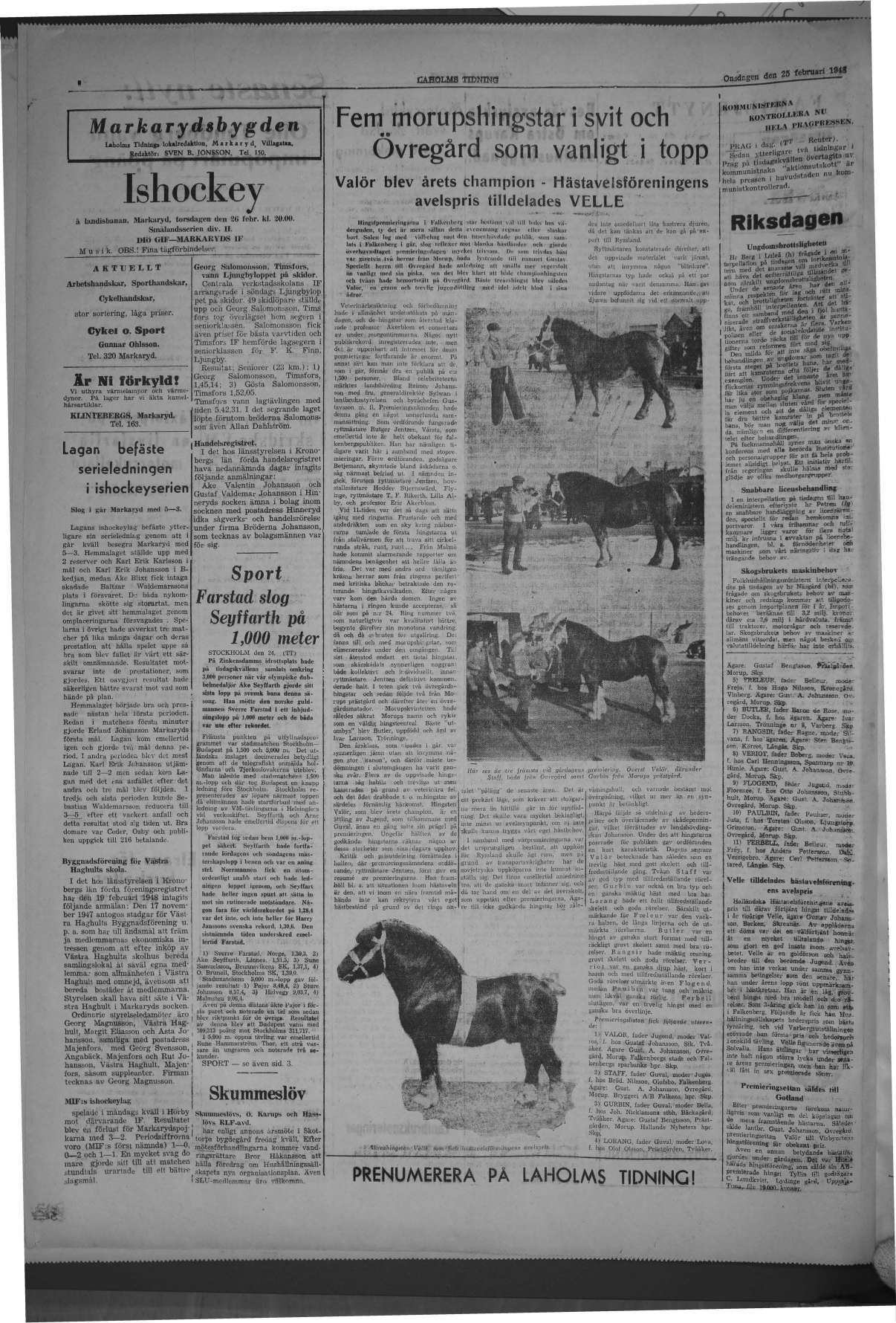 Laholms Tidning Onsdag 25 februari 1948, sida 4