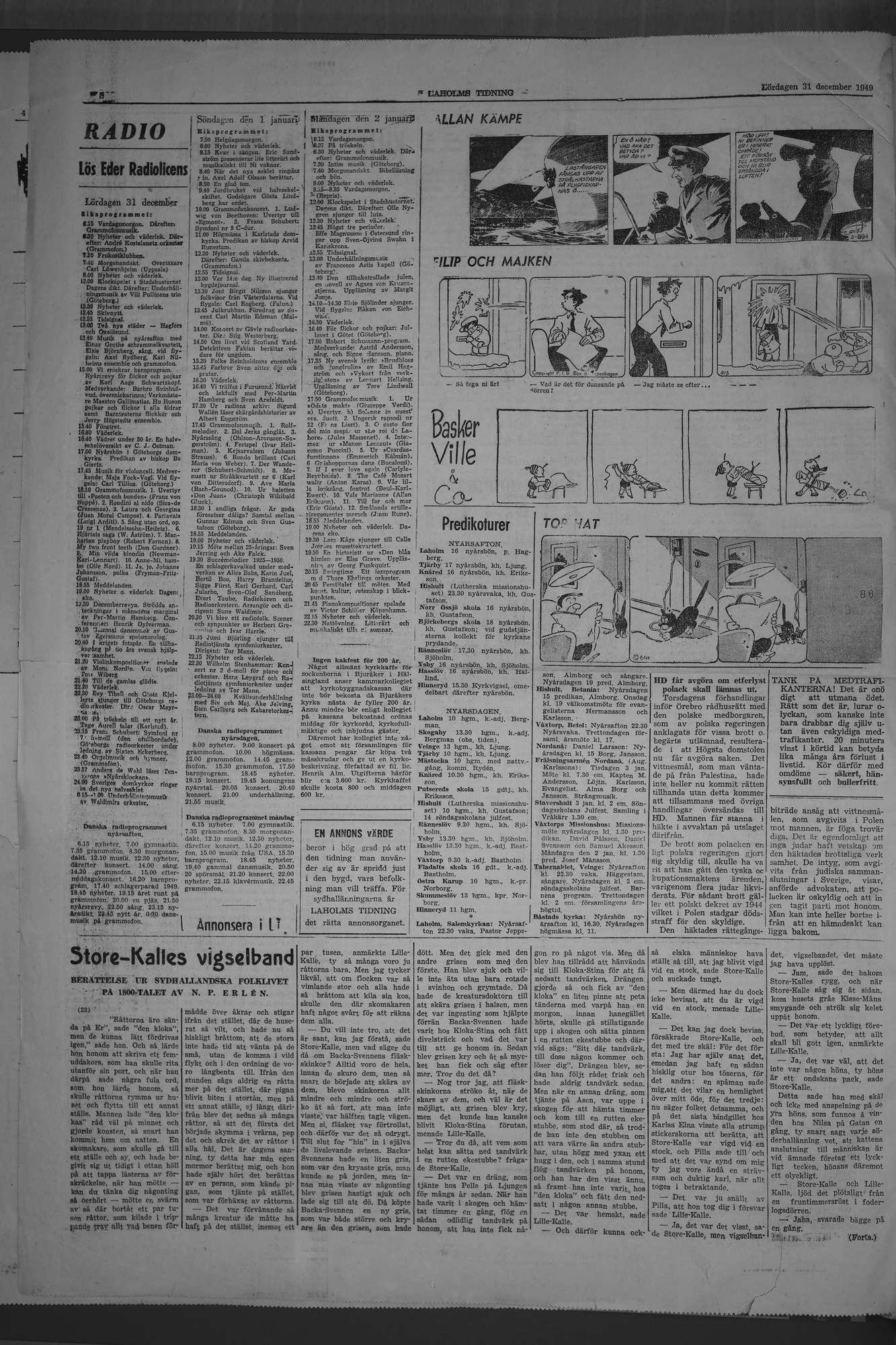 Laholms Tidning Lördag 31 december 1949, sida 8