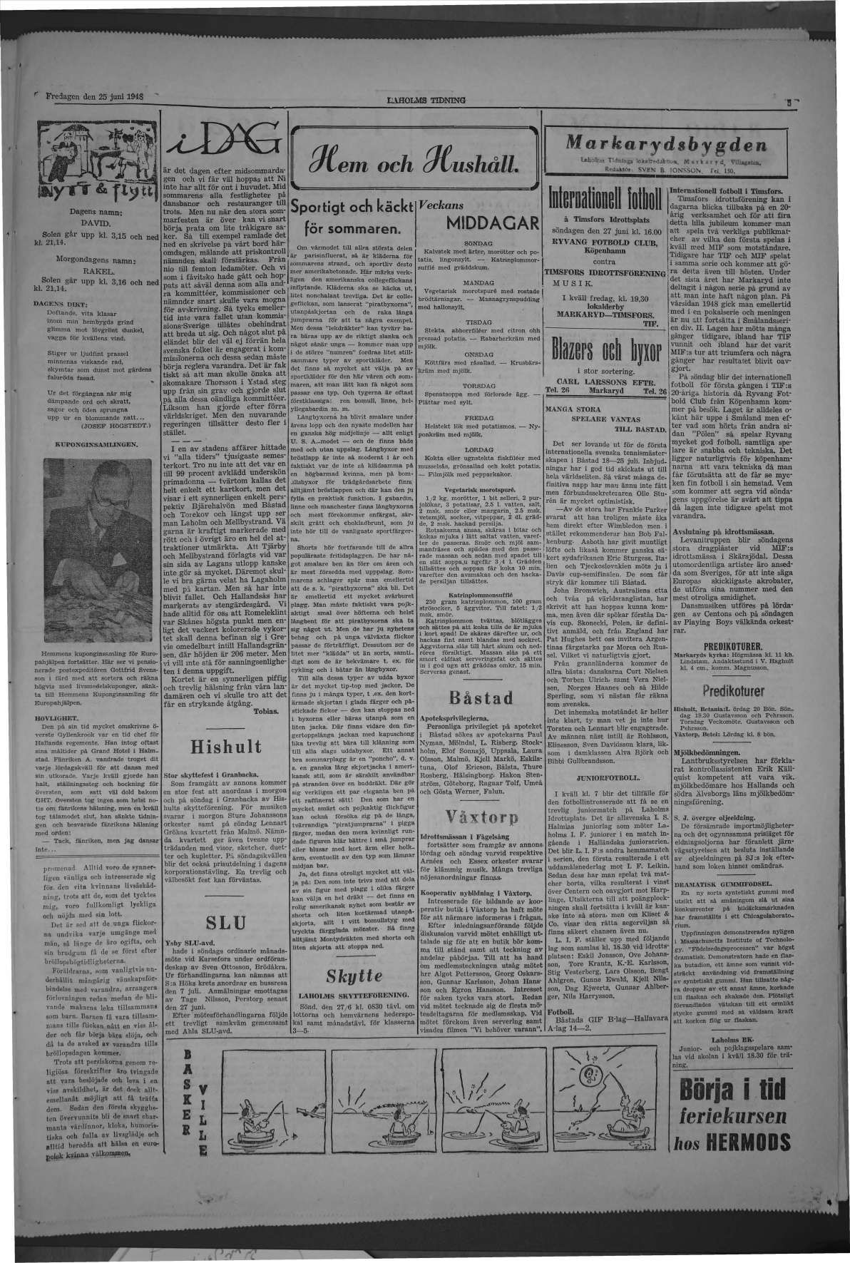 Laholms Tidning Fredag 25 juni 1948, sida 5