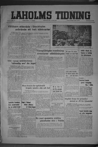 Förstasidan, Tisdag 25 maj 1948
