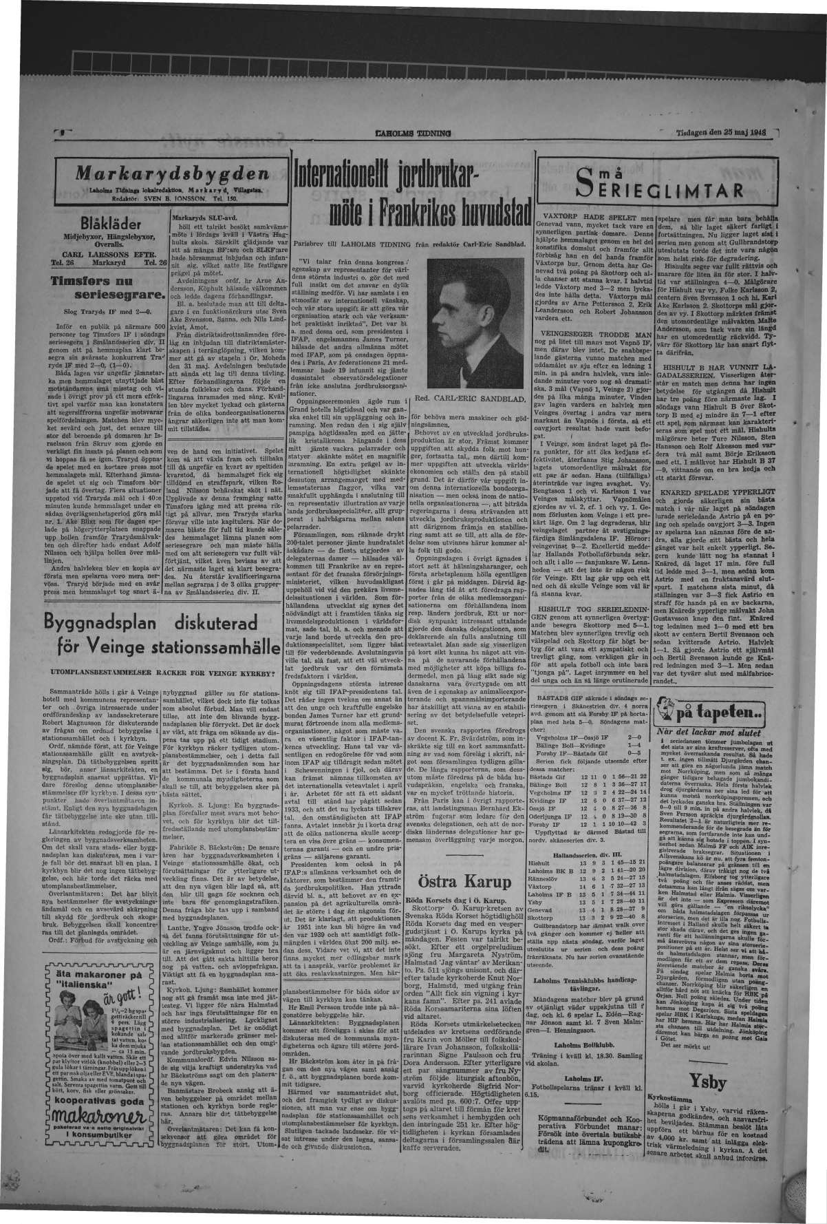 Laholms Tidning Tisdag 25 maj 1948, sida 4