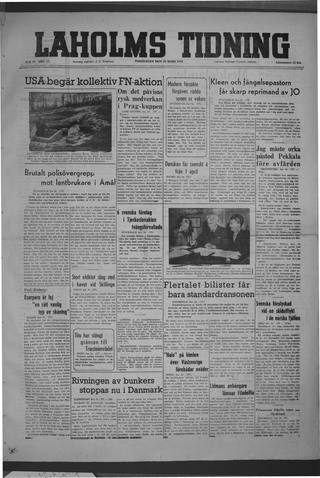 Förstasidan, Torsdag 25 mars 1948
