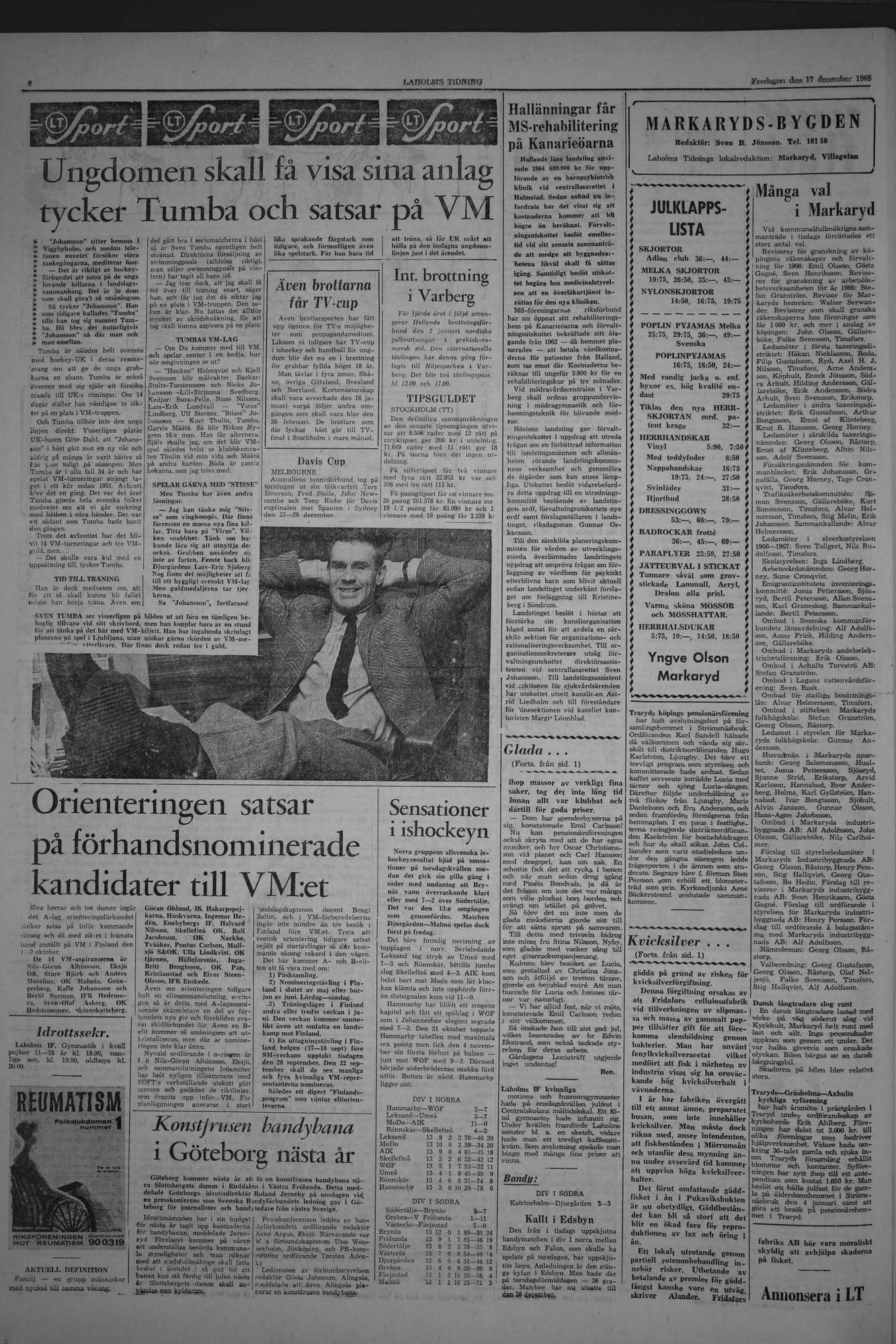 Laholms Tidning Fredag 17 december 1965, sida 6
