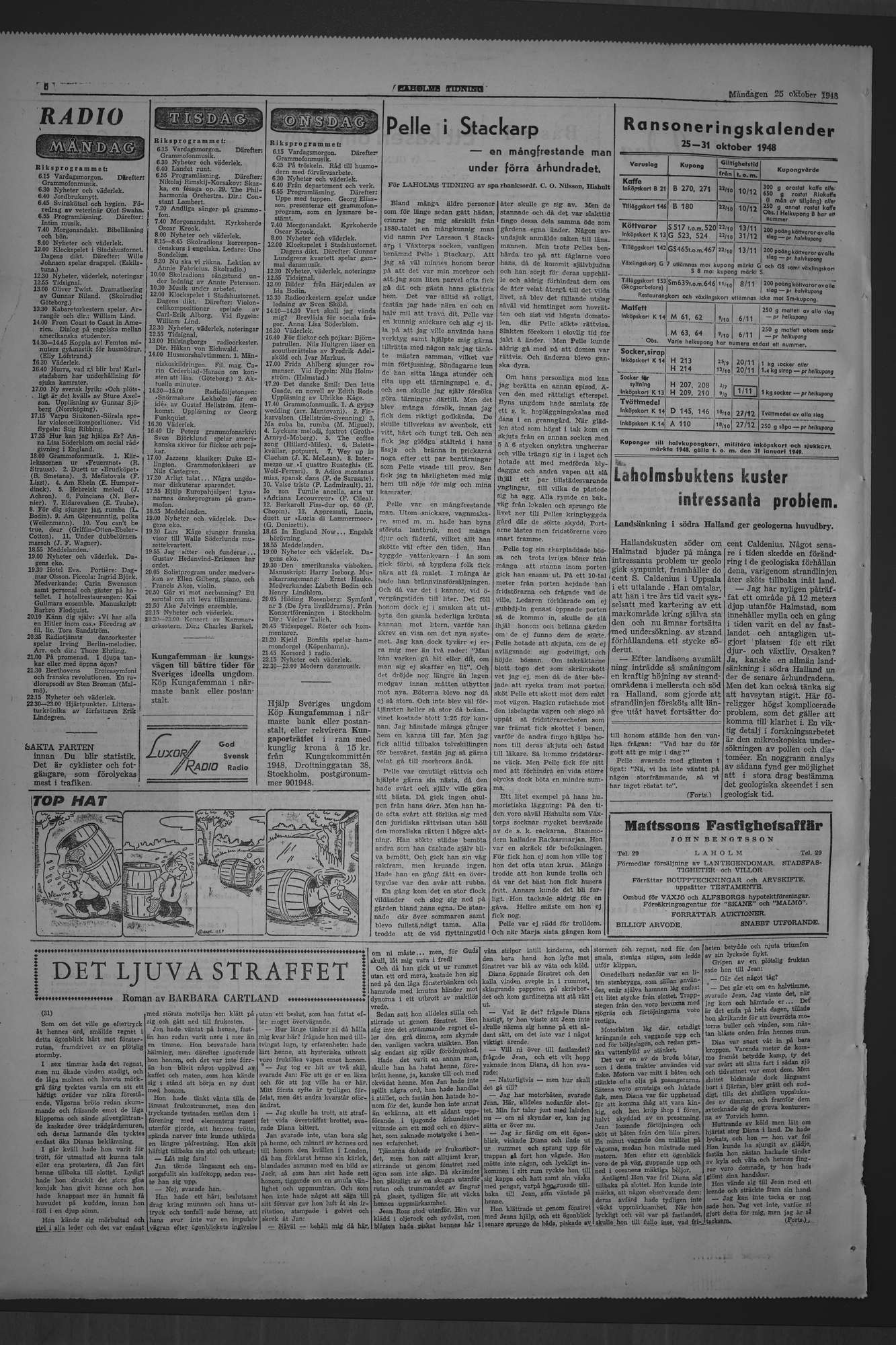 Laholms Tidning Måndag 25 oktober 1948, sida 6