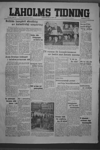 Förstasidan, Lördag 25 september 1948