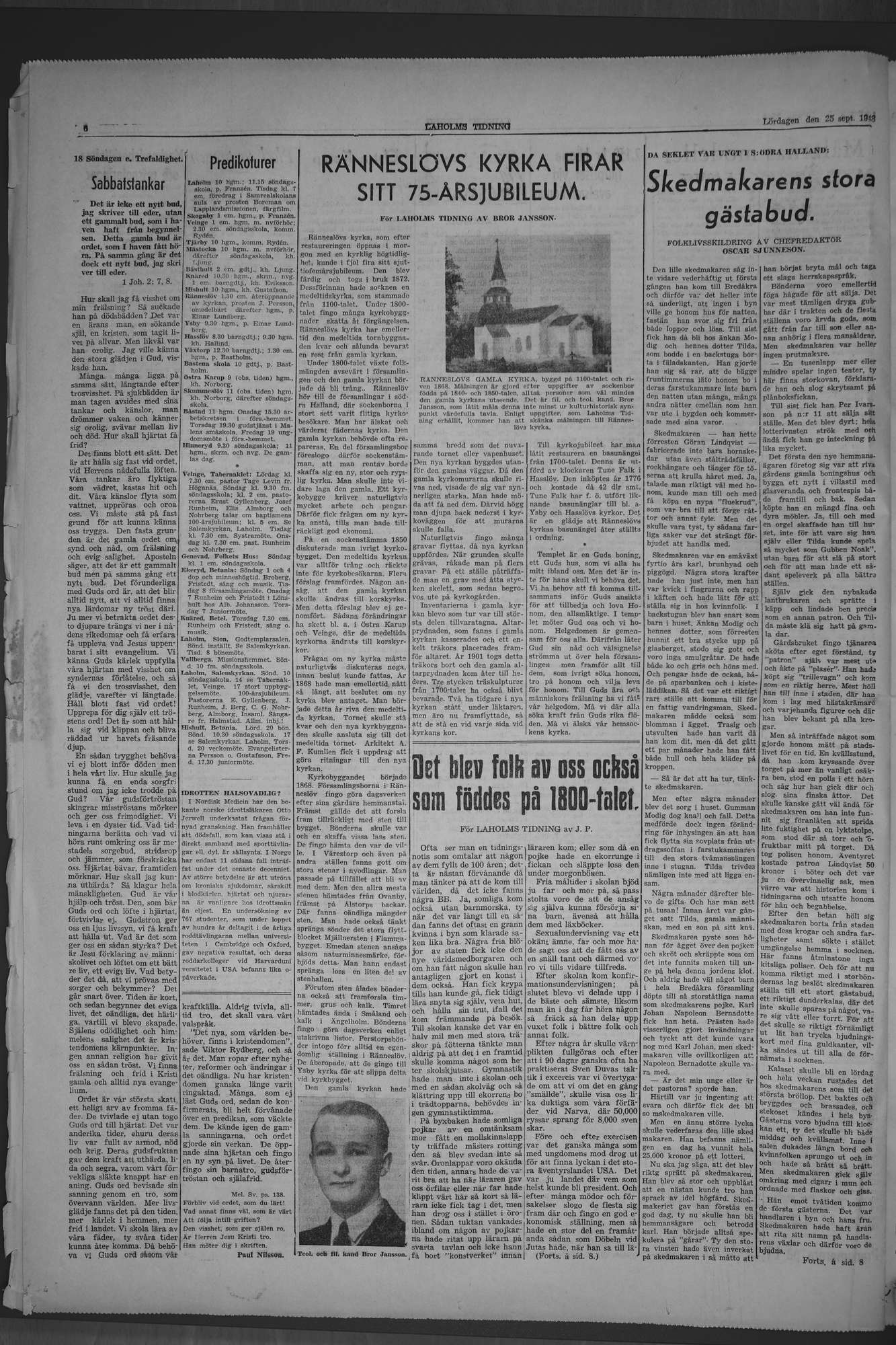 Laholms Tidning Lördag 25 september 1948, sida 6