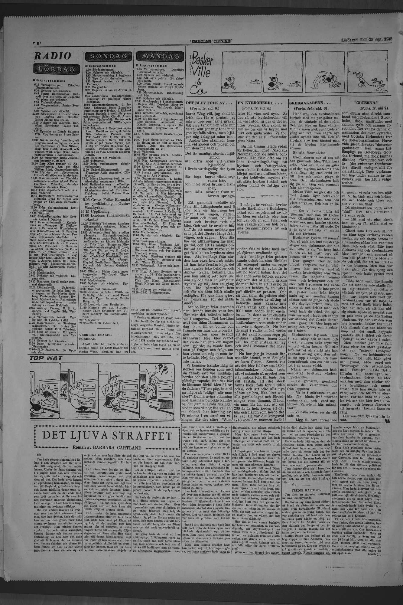 Laholms Tidning Lördag 25 september 1948, sida 8