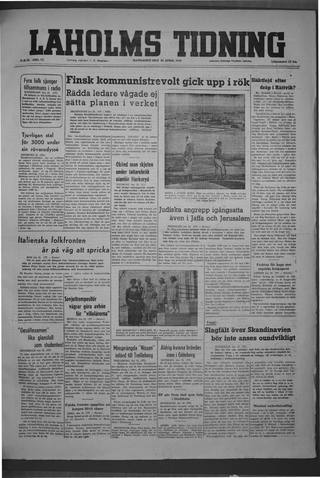 Förstasidan, Måndag 26 april 1948