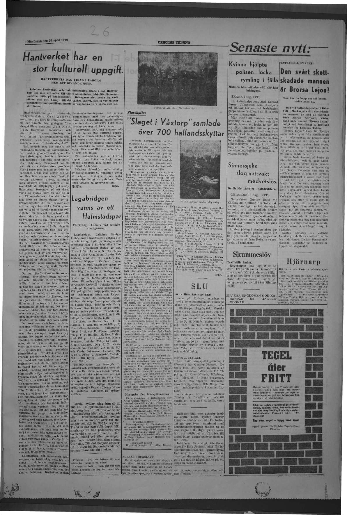 Laholms Tidning Måndag 26 april 1948, sida 3