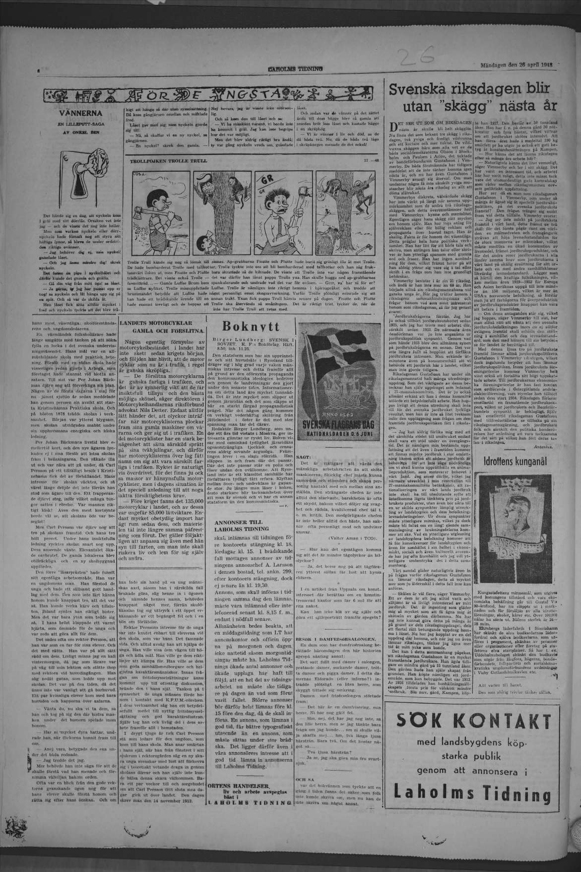Laholms Tidning Måndag 26 april 1948, sida 6