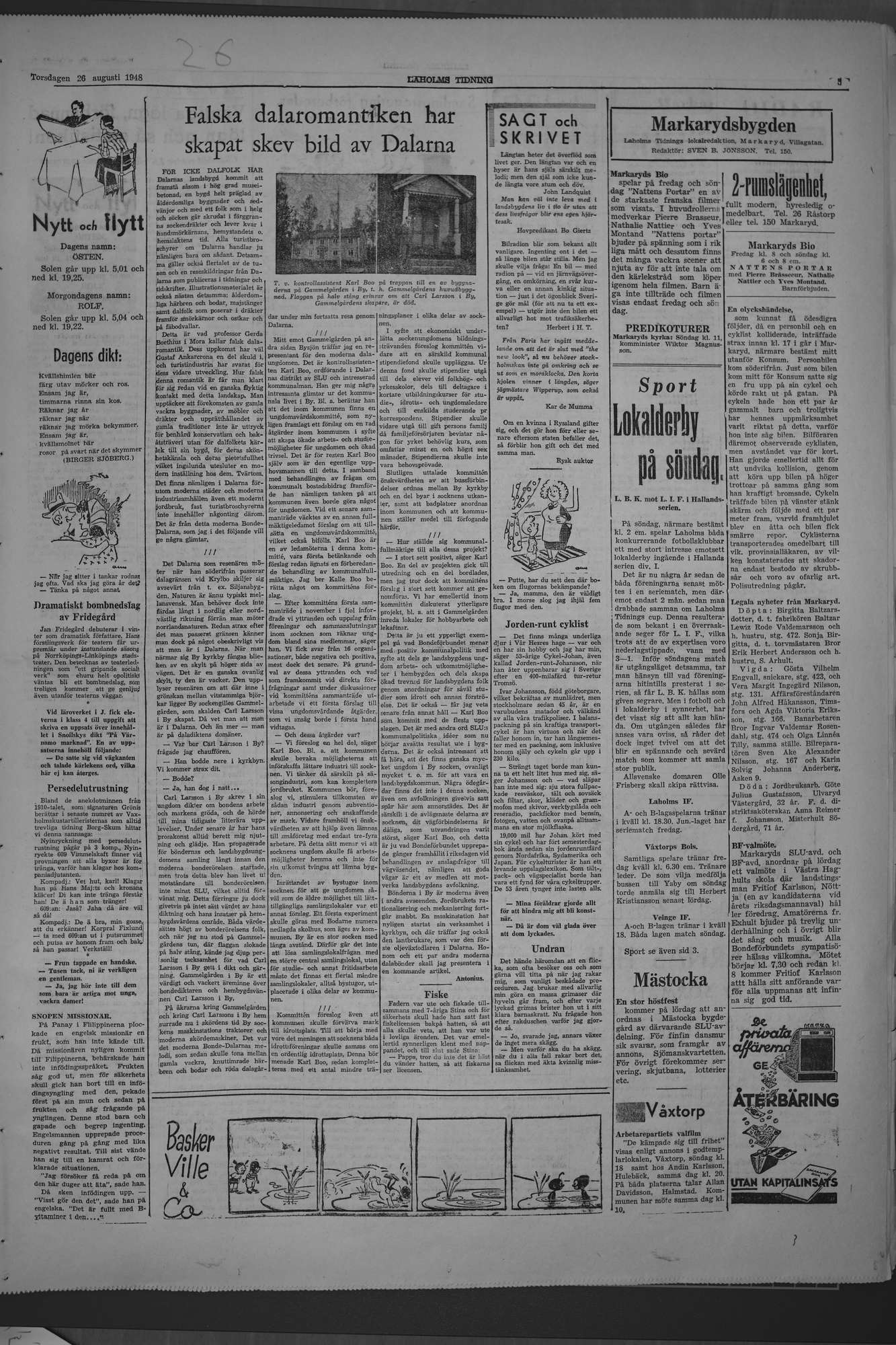 Laholms Tidning Torsdag 26 augusti 1948, sida 5