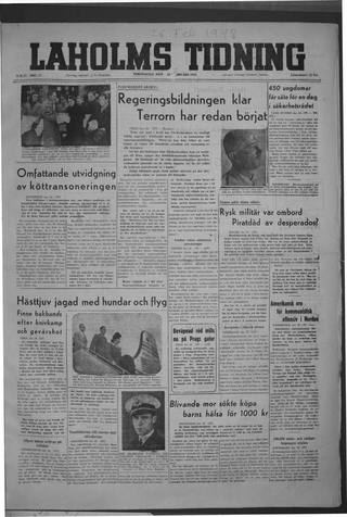 Förstasidan, Torsdag 26 februari 1948