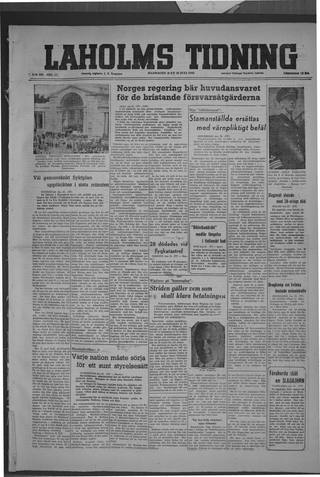 Förstasidan, Måndag 26 juli 1948