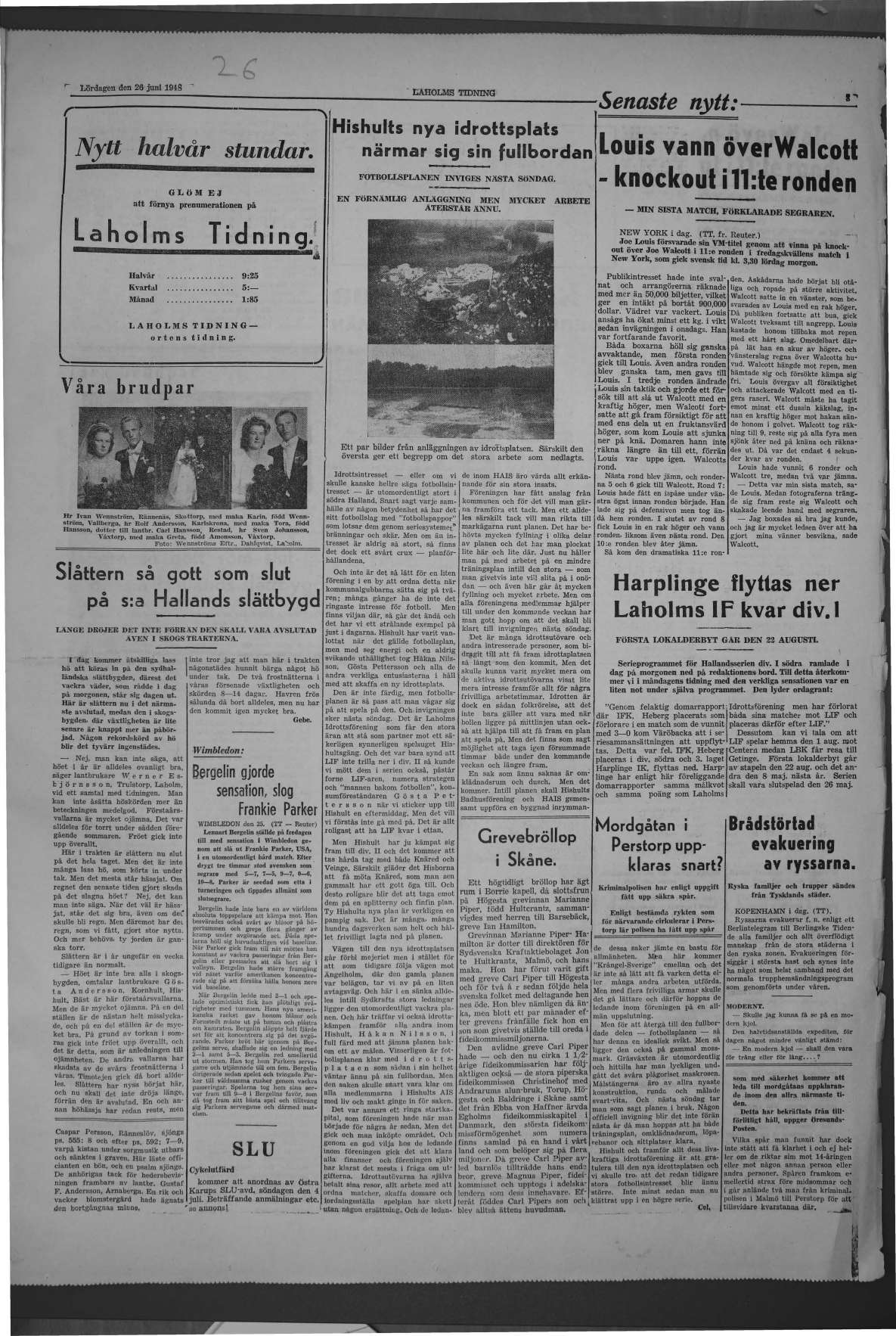 Laholms Tidning Lördag 26 juni 1948, sida 3