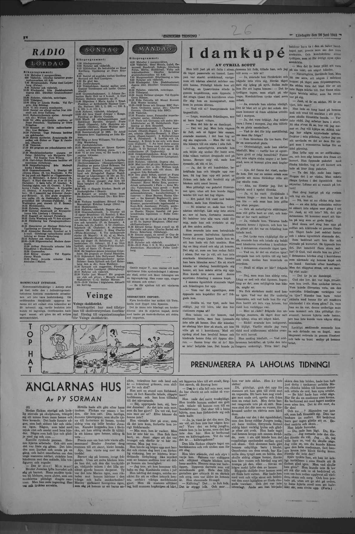 Laholms Tidning Lördag 26 juni 1948, sida 8