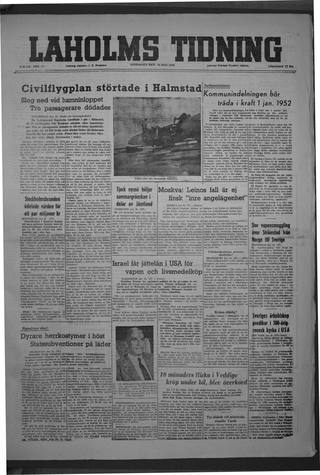 Förstasidan, Onsdag 26 maj 1948