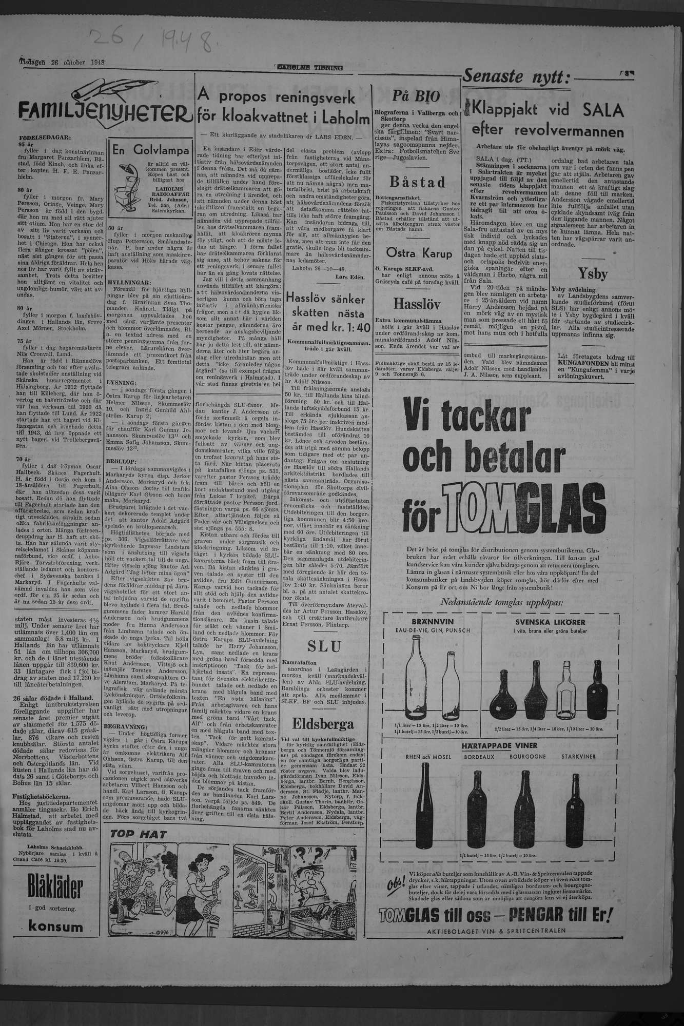 Laholms Tidning Tisdag 26 oktober 1948, sida 3