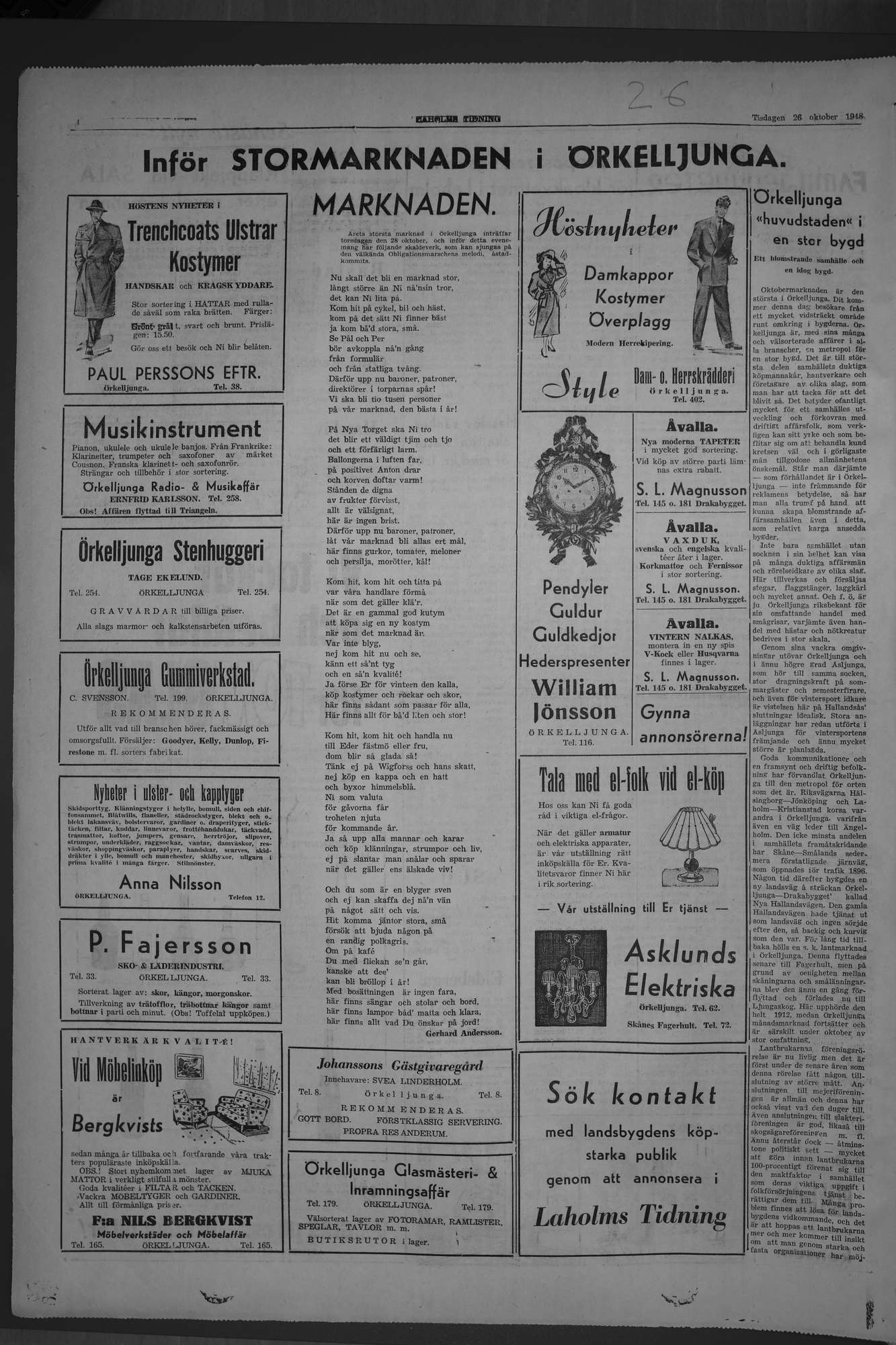 Laholms Tidning Tisdag 26 oktober 1948, sida 4