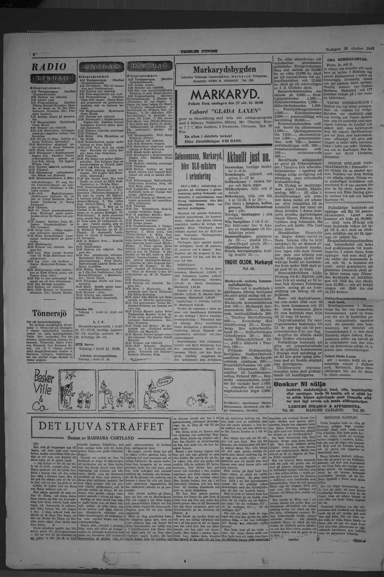 Laholms Tidning Tisdag 26 oktober 1948, sida 6